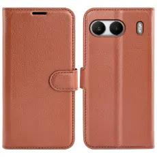  OnePlus Nord 4 Fodral Litchi L&auml;der Brun