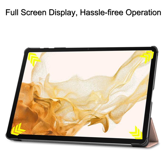 Bild 3,  Galaxy Tab S10 Plus/S9 Plus/S9 FE Plus Fodral Tri-Fold Roséguld