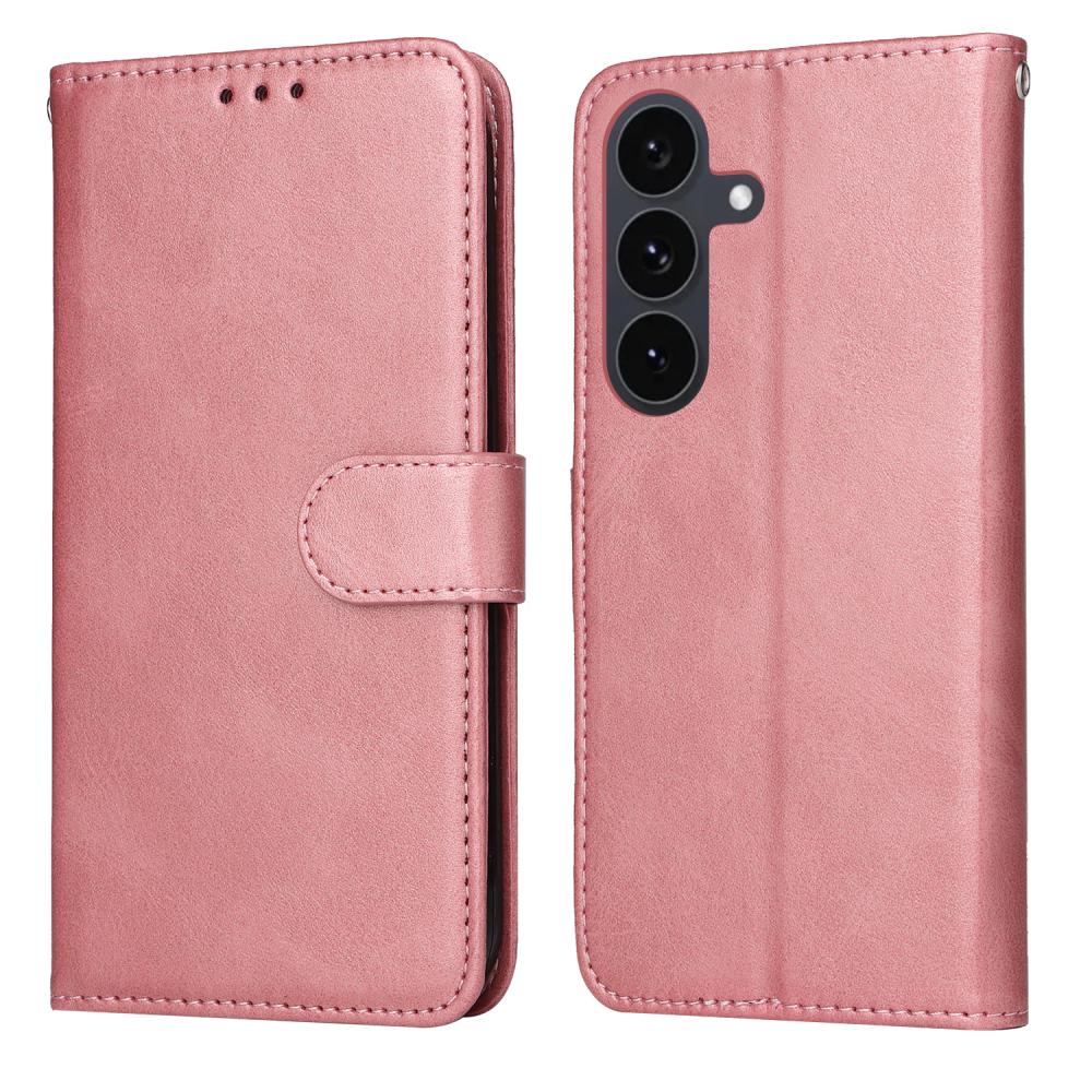  Samsung Galaxy S25 FE Plånboksfodral Läder Roséguld