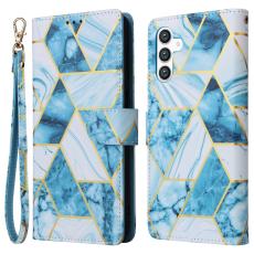  Samsung Galaxy S24 Plus Fodral L&auml;der Marmor Bl&aring;