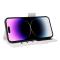  iPhone 15 Plus Fodral Litchi Textur Med Snodd Vit
