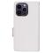  iPhone 15 Plus Fodral Litchi Textur Med Snodd Vit