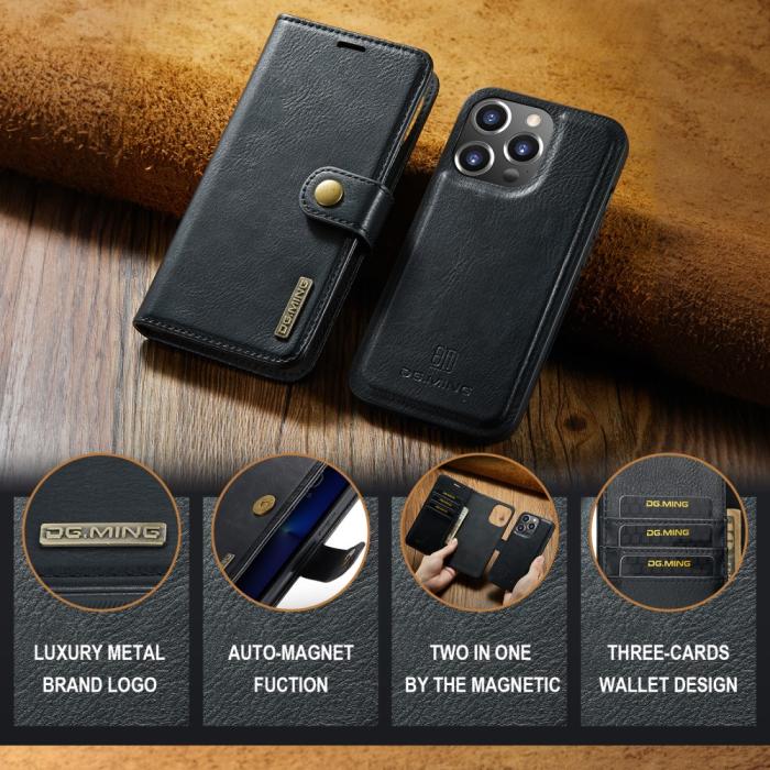 Bild 6, DG.MING DG.MING iPhone 16 Pro Fodral 2in1 Magnet Svart