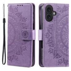  iPhone 16 Fodral Mandala L&auml;der Lila