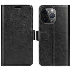  iPhone 15 Pro Max Fodral L&auml;der Svart