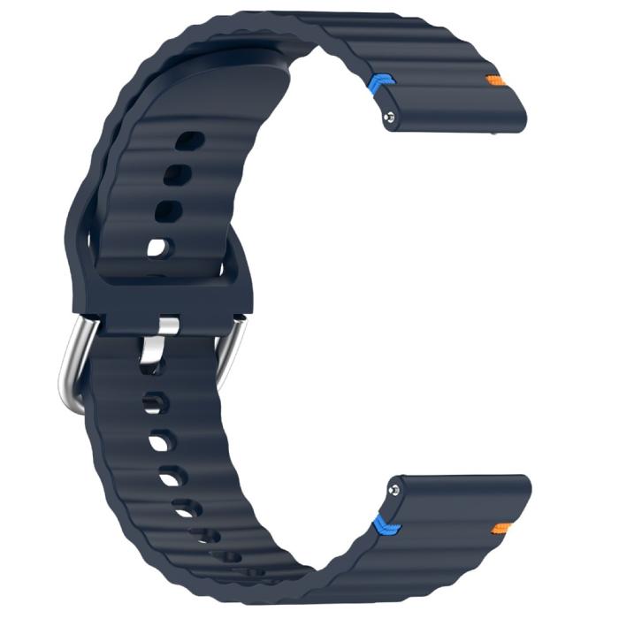 Bild 3,  Klockarmband 20 mm Silikon Wave Design Mörk Blå