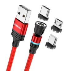 ENKAY ENKAY 1 m 3in1 USB-C / Lightning / MicroUSB 360&deg; Magnetkabel