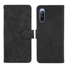  Sony Xperia 10 III - Skin Touch L&auml;der Fodral - Svart