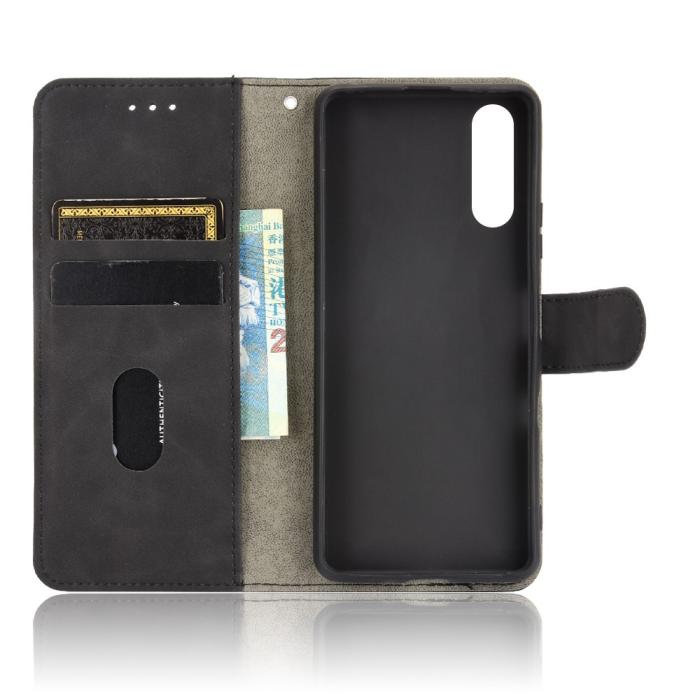 Bild 3,  Sony Xperia 10 III - Skin Touch Läder Fodral - Svart