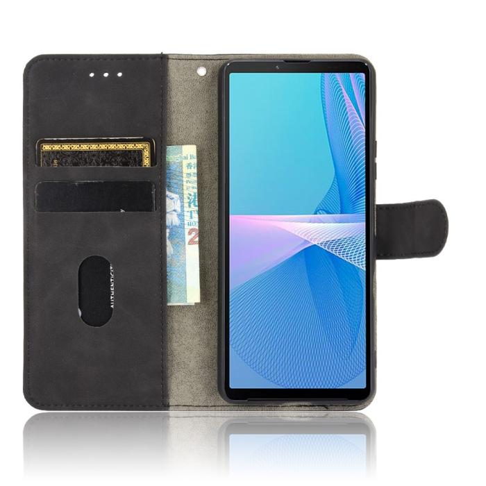 Bild 4,  Sony Xperia 10 III - Skin Touch Läder Fodral - Svart