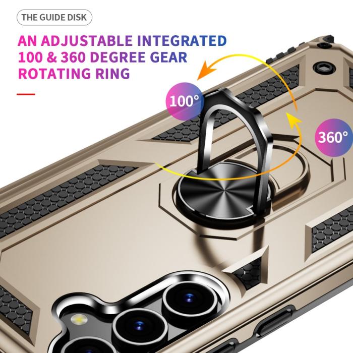 Bild 3,  Samsung Galaxy S24 Skal Hybrid Armor Ring Guld