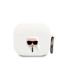 Karl Lagerfeld Karl Lagerfeld AirPods 3 Ikoniskt Silikon Skal Med Ring Vit