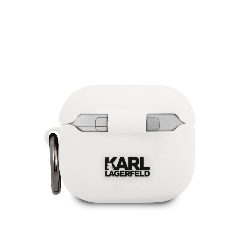 Karl Lagerfeld Karl Lagerfeld AirPods 3 Ikoniskt Silikon Skal Med Ring Vit