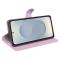  Samsung Galaxy S25 Edge Fodral Litchi Läder Ljus Rosa