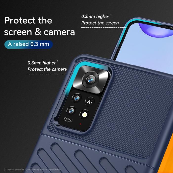 Bild 4,  Xiaomi Redmi Note 11 Pro 5G Skal Twill Textur Blå