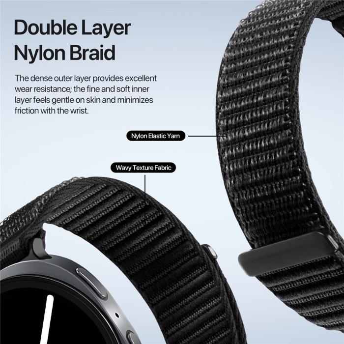 Bild 6, DUX DUCIS DUX DUCIS Galaxy Watch 8 46/44/40 mm Armband Nylon Loop Svart