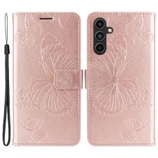  Samsung Galaxy A15 5G Fodral Fj&auml;ril Tryck Ros&eacute;guld