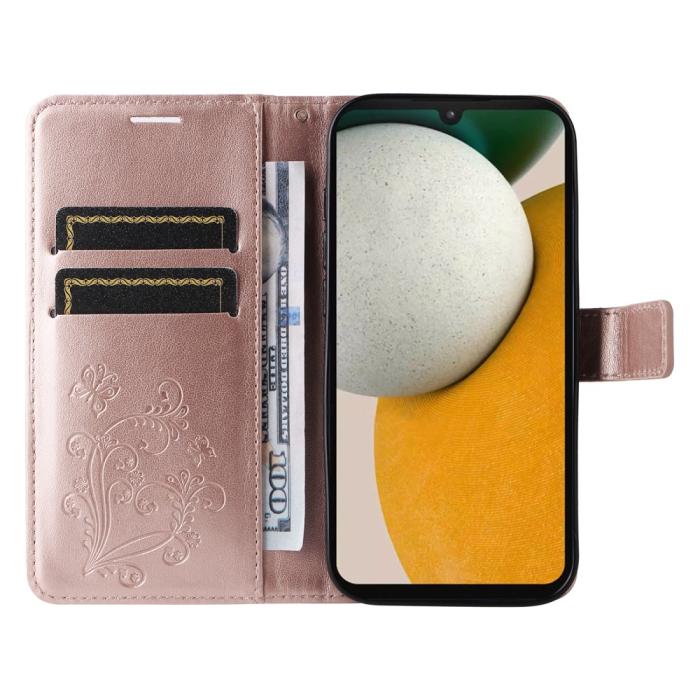 Bild 2,  Samsung Galaxy A15 5G Fodral Fjäril Tryck Roséguld