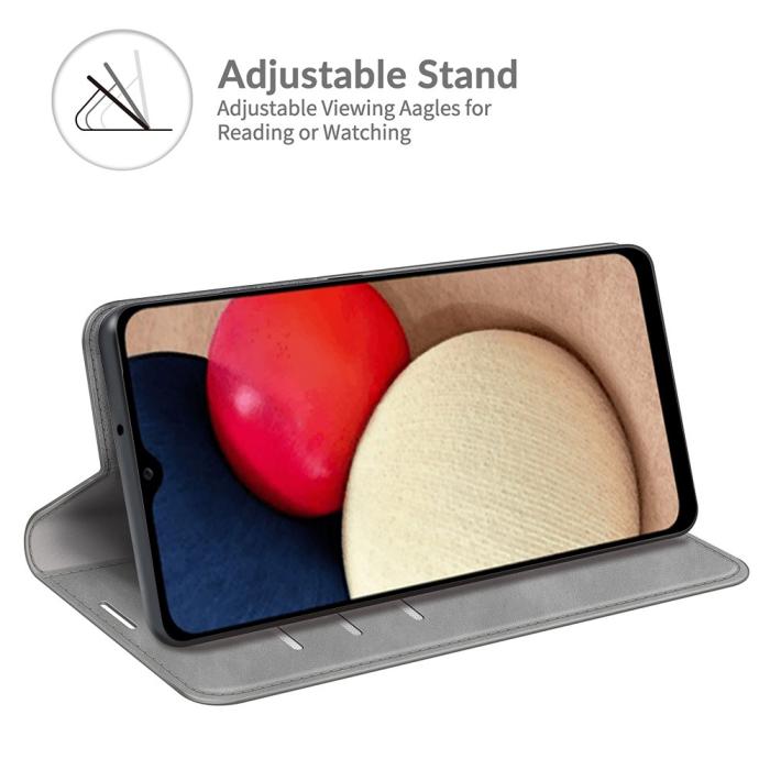 Bild 4,  Samsung Galaxy A03s Magnetisk Flip Fodral Grå