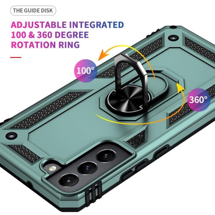 Bild 6,  Samsung Galaxy S22 Skal Ring Armor Hybrid Mörk Grön