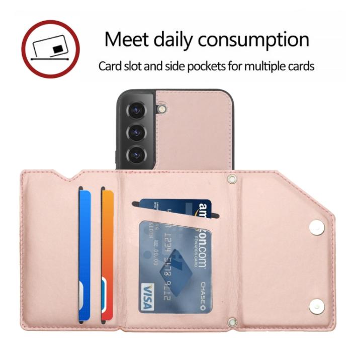 Bild 5,  Samsung Galaxy S22 Skal Skin Touch Med Kortfack Roséguld