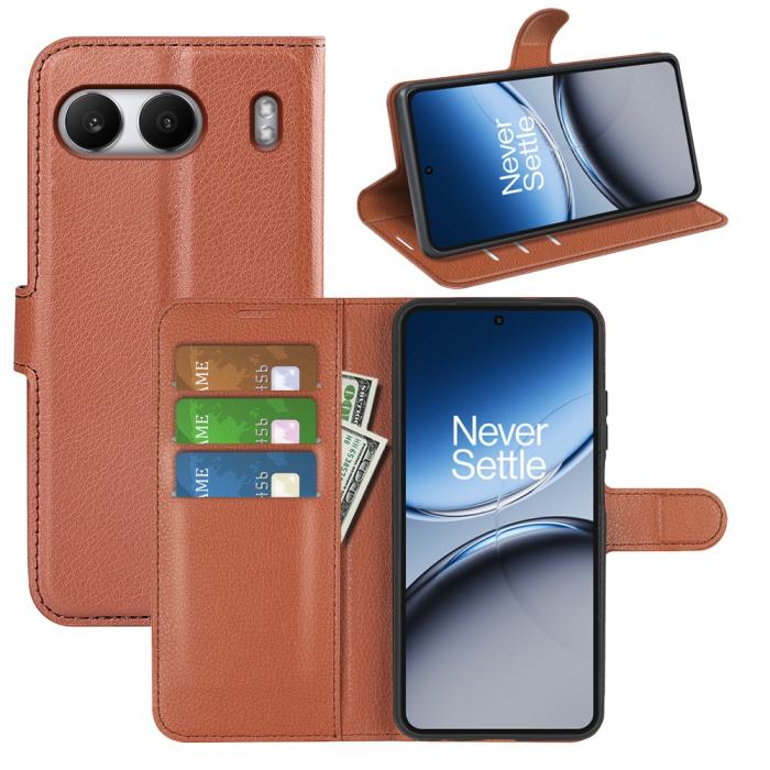 Bild 5,  OnePlus Nord 4 Fodral Litchi Läder Brun
