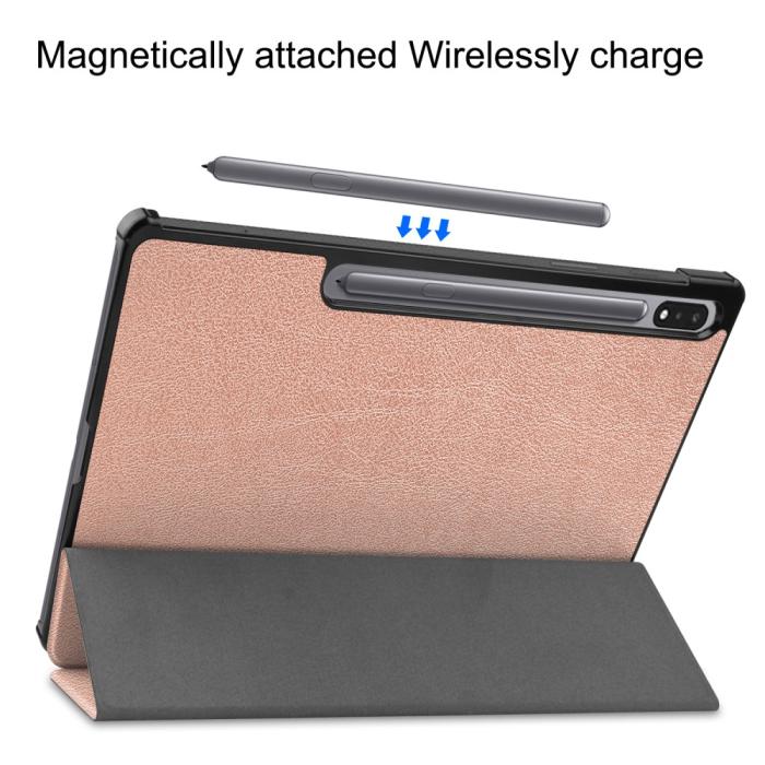 Bild 6,  Galaxy Tab S10 Plus/S9 Plus/S9 FE Plus Fodral Tri-Fold Roséguld