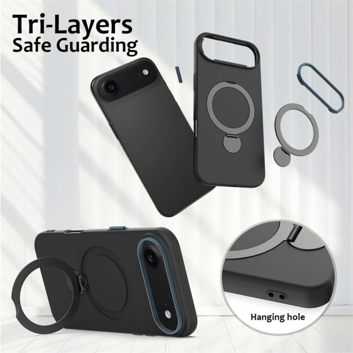 Bild 6,  iPhone Air Skal MagSafe Kickstand Hybrid Svart