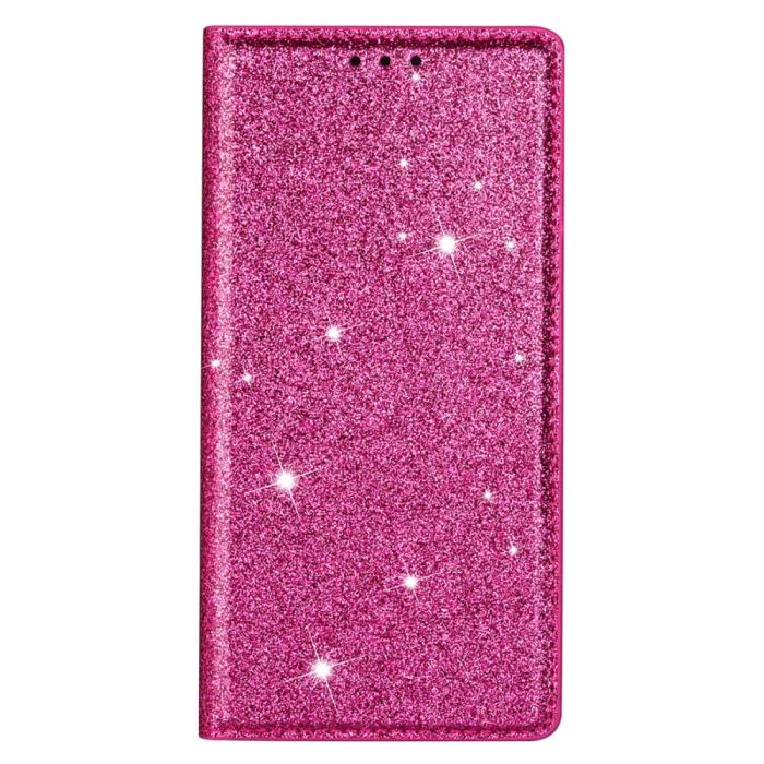 Bild 6,  iPhone 15 Plus Fodral Flip Glitter Rosa