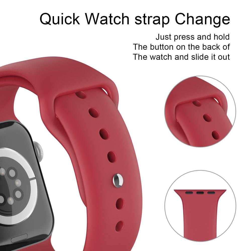 ColorPop Apple Watch 42/44/45/46/49 mm Silikon Armband (S/M) Crimson
