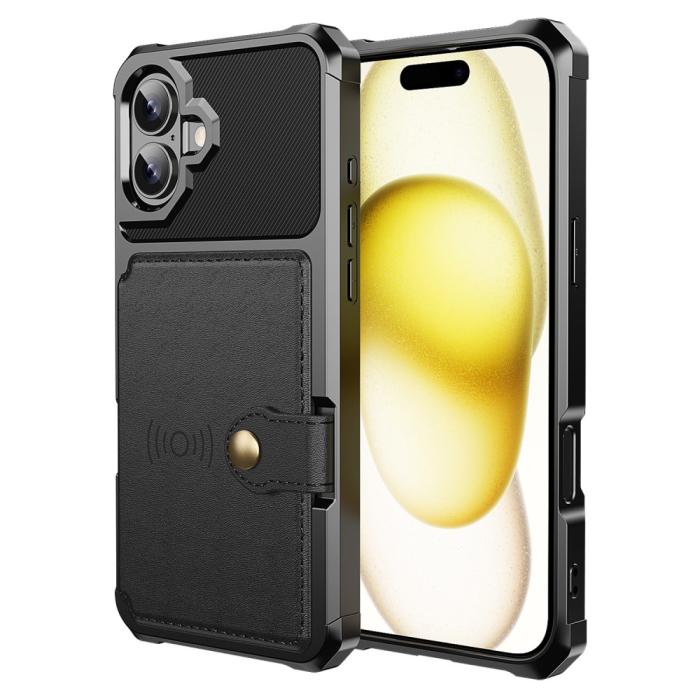 Bild 2,  iPhone 16 Plus Skal Med Kortfack Svart