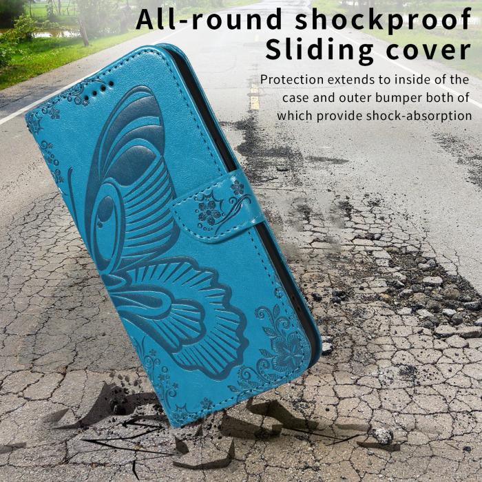 Bild 5,  Motorola Edge 70 Fodral Med Fjäril Tryck Blå