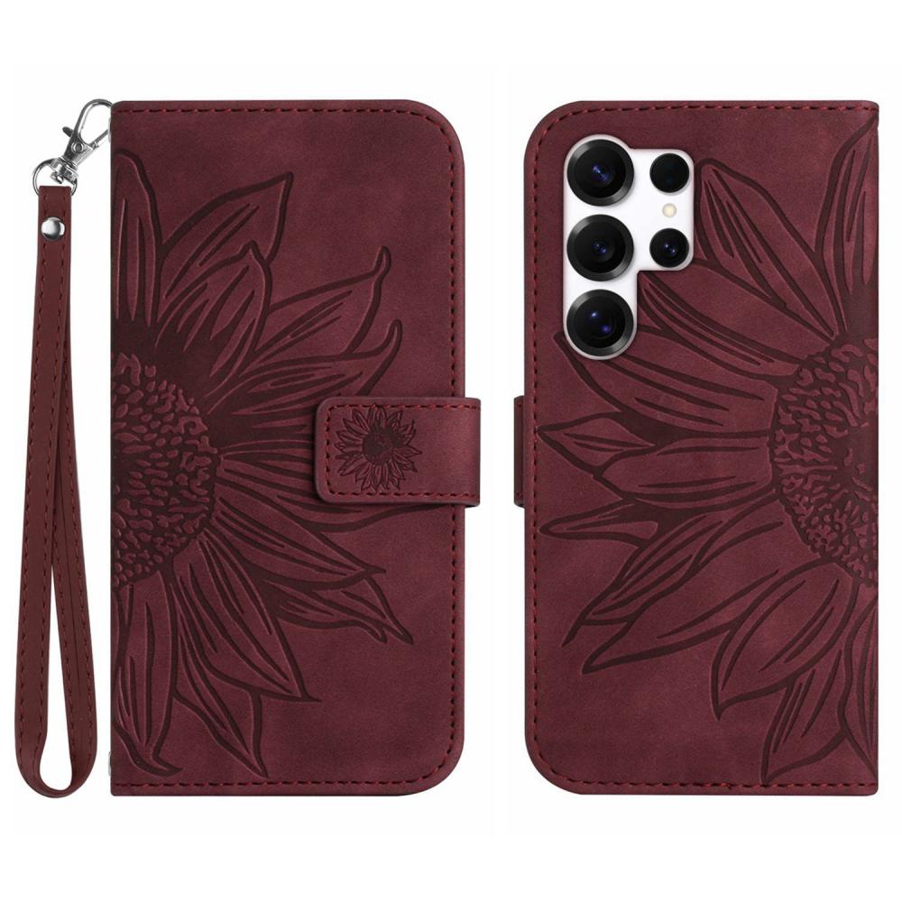  Samsung Galaxy S26 Ultra Fodral Solros Tryck Vinröd
