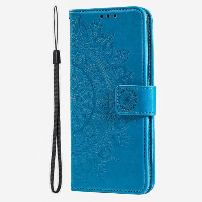 Bild 5,  iPhone 16 Fodral Mandala Läder Blå