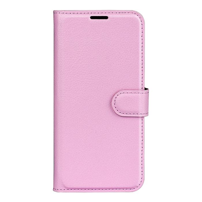 Bild 5,  Samsung Galaxy S25 Edge Fodral Litchi Läder Ljus Rosa