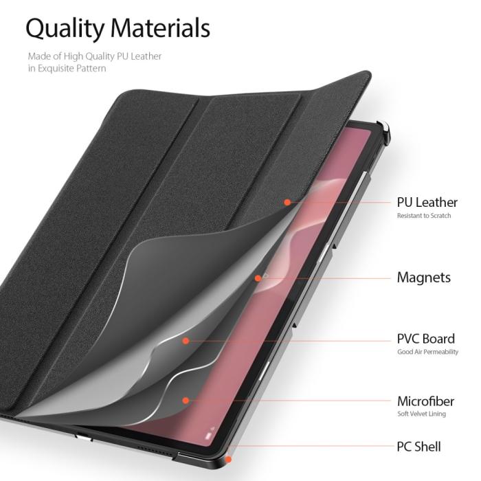 Bild 6, DUX DUCIS DUX DUCIS Lenovo Tab P12 Fodral DOMO Tri-Fold Läder Svart