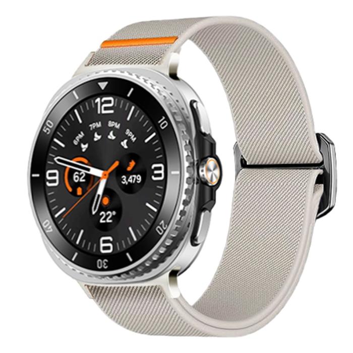 Bild 2,  Galaxy Watch 8 46/44/40 mm Armband Justerbart Nylon Starlight