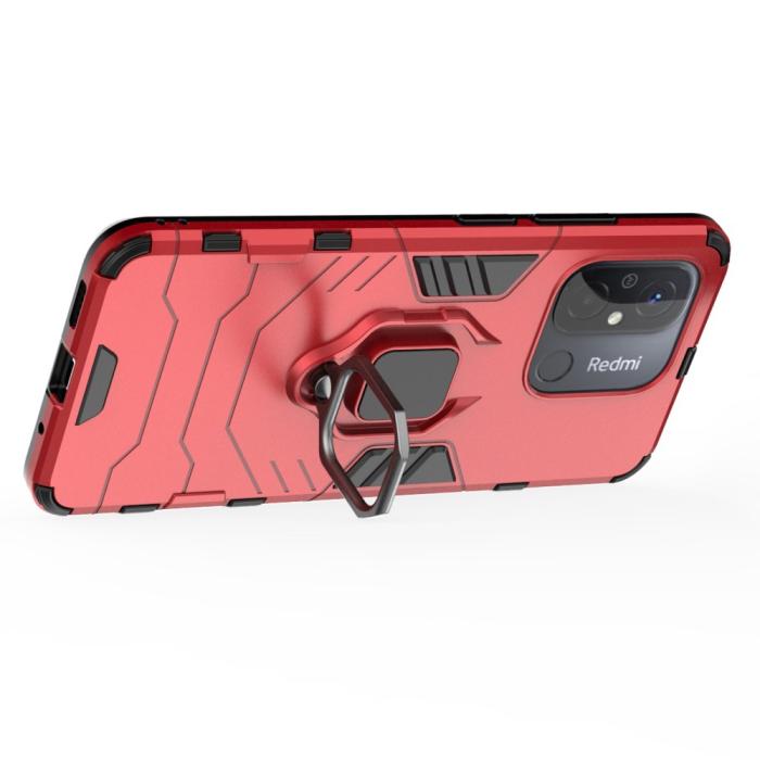Bild 4,  Xiaomi Redmi 12C 4G Skal Ring Hybrid Armor Röd