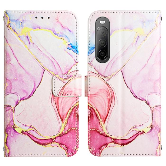 Bild 2,  Sony Xperia 10 IV Fodral Marmor Rosa/Guld