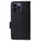  iPhone 15 Plus Fodral Litchi Textur Med Snodd Svart