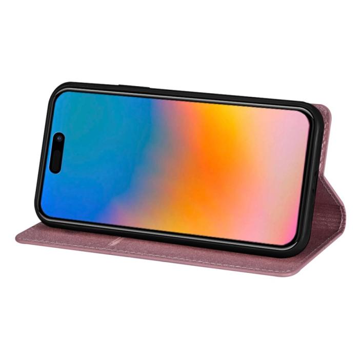 Bild 2,  iPhone 15 Plus Fodral Flip Glitter Roséguld