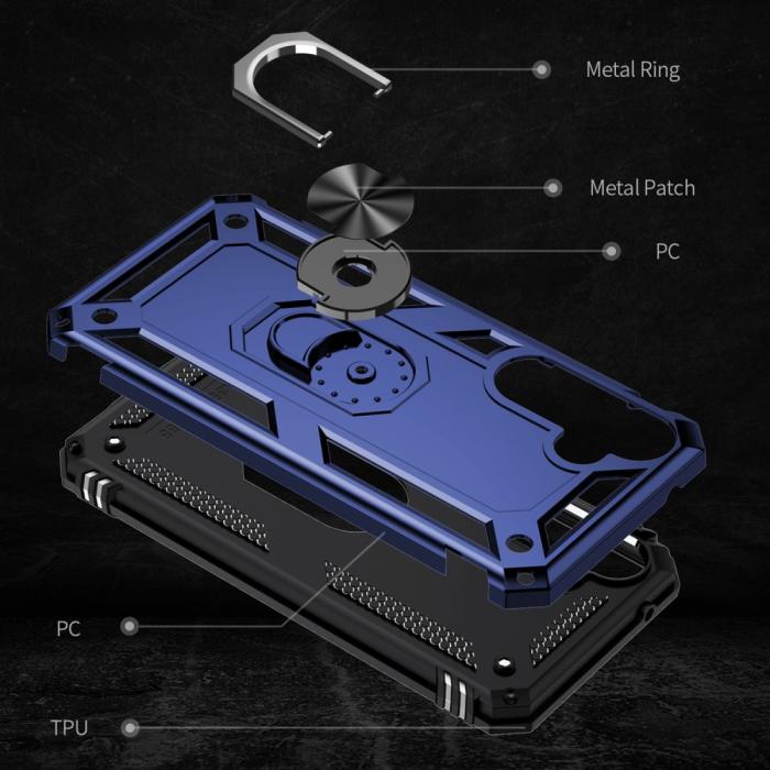 Bild 2,  Samsung Galaxy A55 5G Skal Ring Armor Hybrid Blå