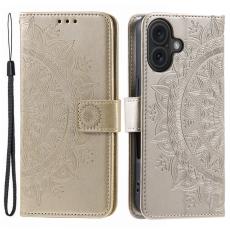  iPhone 16 Fodral Mandala L&auml;der Guld