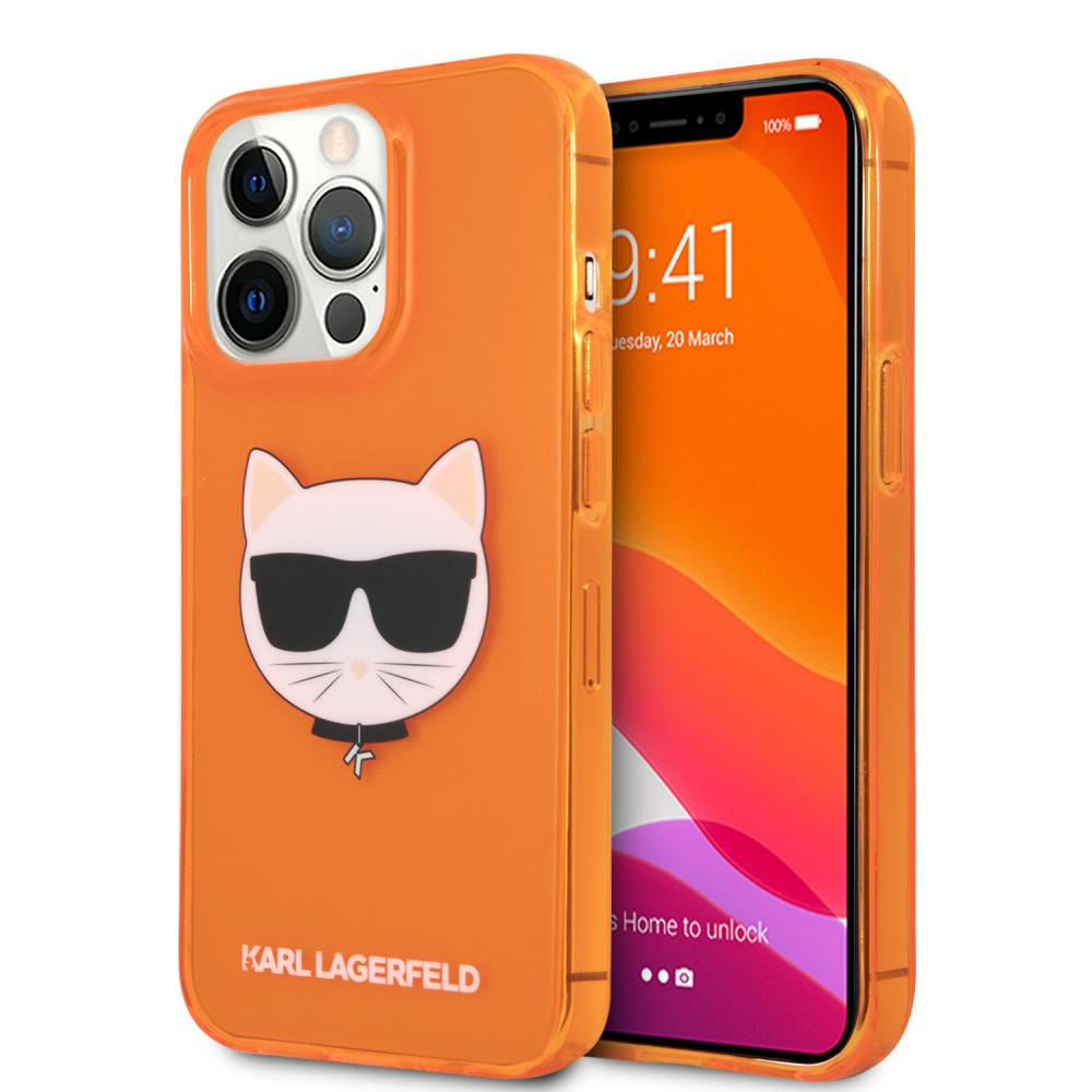 Karl Lagerfeld Karl Lagerfeld iPhone 13 Pro Skal TPU Choupette Fluorescent Orange