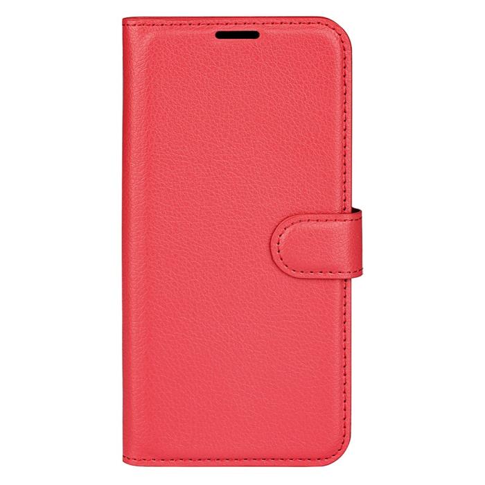 Bild 5,  Samsung Galaxy S25 Edge Fodral Litchi Läder Röd