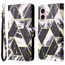  iPhone 16 Fodral Tryck Med Marmor Svart