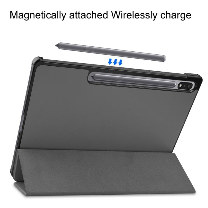 Bild 6,  Galaxy Tab S10 Plus/S9 Plus/S9 FE Plus Fodral Tri-Fold Grå