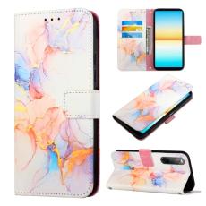  Sony Xperia 10 IV Fodral Marmor Galaxy Vit