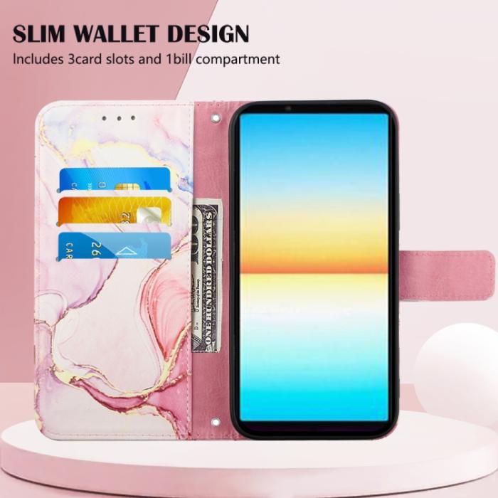 Bild 3,  Sony Xperia 10 IV Fodral Marmor Rosa/Guld