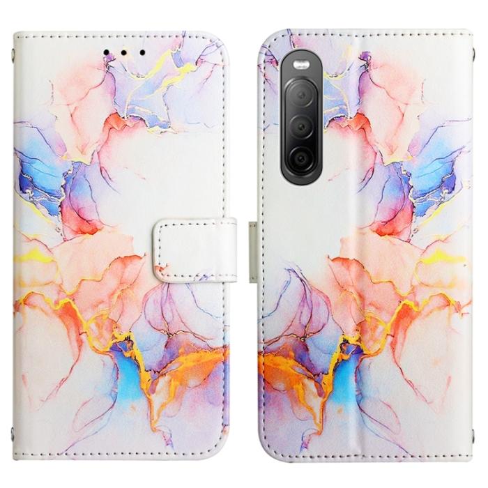 Bild 2,  Sony Xperia 10 IV Fodral Marmor Galaxy Vit